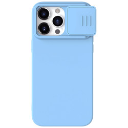 Husa Magnetica CamShield Pro Silky din silicon pentru iPhone 15 Pro Albastru