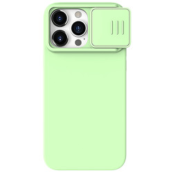 Husa Magnetica CamShield Pro Silky din silicon pentru iPhone 15 Pro Verde