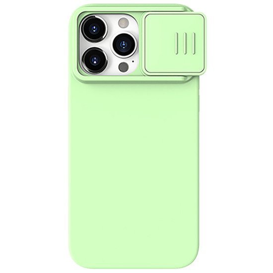 Husa Magnetica CamShield Pro Silky din silicon pentru iPhone 15 Pro Verde