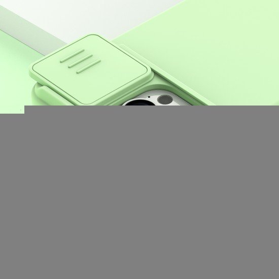 Husa Magnetica CamShield Pro Silky din silicon pentru iPhone 15 Pro Albastru