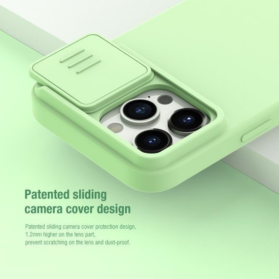 Husa Magnetica CamShield Pro Silky din silicon pentru iPhone 15 Pro Max Verde