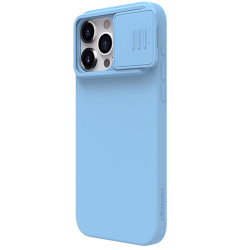 Husa Magnetica CamShield Pro Silky din silicon pentru iPhone 15 Pro Albastru
