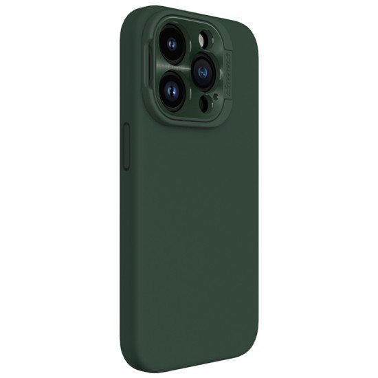 Husa Magnetica LensWing Silky din silicon  pentru iPhone 15 Pro Verde