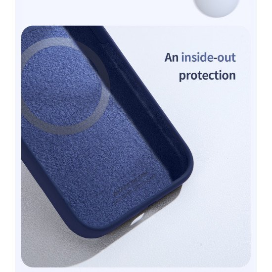 Husa Magnetica LensWing Silky din silicon pentru iPhone 15 Pro Violet închis