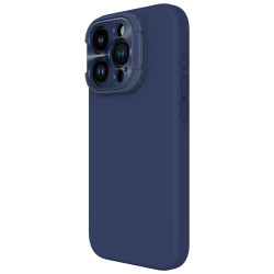 Husa Magnetica LensWing Silky din silicon pentru iPhone 16 Pro Albastru