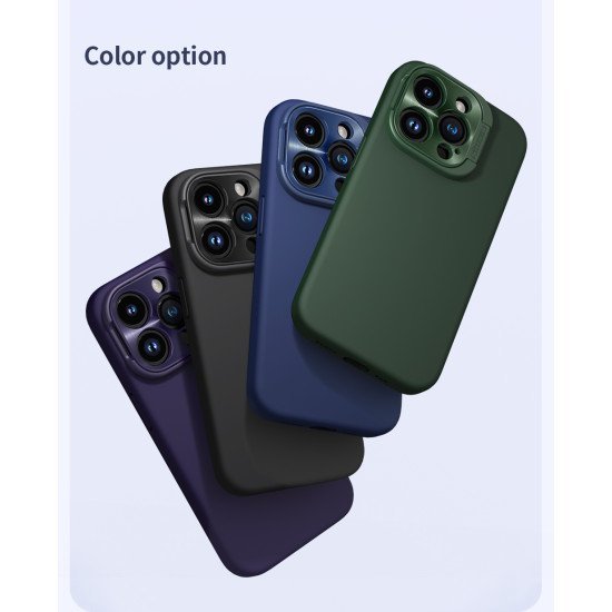 Husa Magnetica LensWing Silky din silicon  pentru iPhone 15 Pro Verde