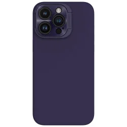 Husa Magnetica LensWing Silky din silicon pentru iPhone 16 Pro Max Violet închis