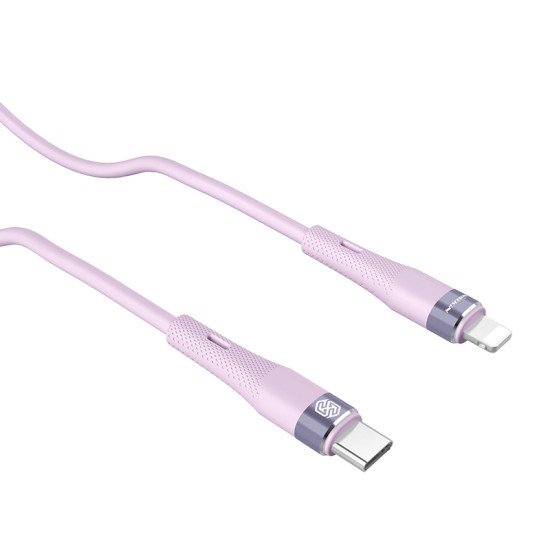 Cablu din silicon lichid Flowspeed Tip-C la Lightning 27W 120cm violet