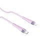 Cablu din silicon lichid Flowspeed Tip-C la Lightning 27W 120cm violet