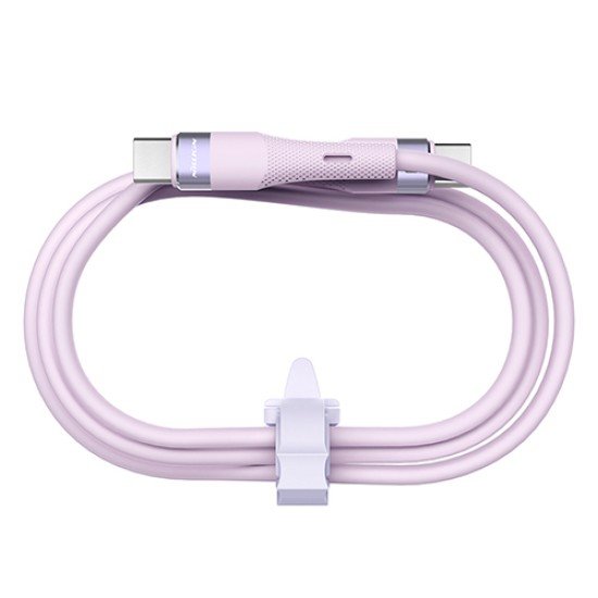 Cablu din silicon lichid Flowspeed Tip-C la Tip-C 60W 120cm violet