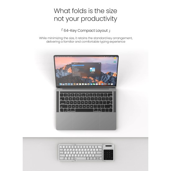 Bluetooth tastatură pliabilă cu touchpad Nillkin Cube Pocket Gri Bluetooth tastatură pliabilă cu touchpad Nillkin Cube Pocket Gri