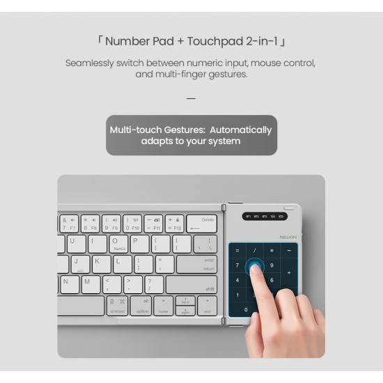 Bluetooth tastatură pliabilă cu touchpad Nillkin Cube Pocket Gri Bluetooth tastatură pliabilă cu touchpad Nillkin Cube Pocket Gri