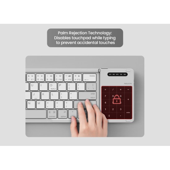Bluetooth tastatură pliabilă cu touchpad Nillkin Cube Pocket Gri Bluetooth tastatură pliabilă cu touchpad Nillkin Cube Pocket Gri