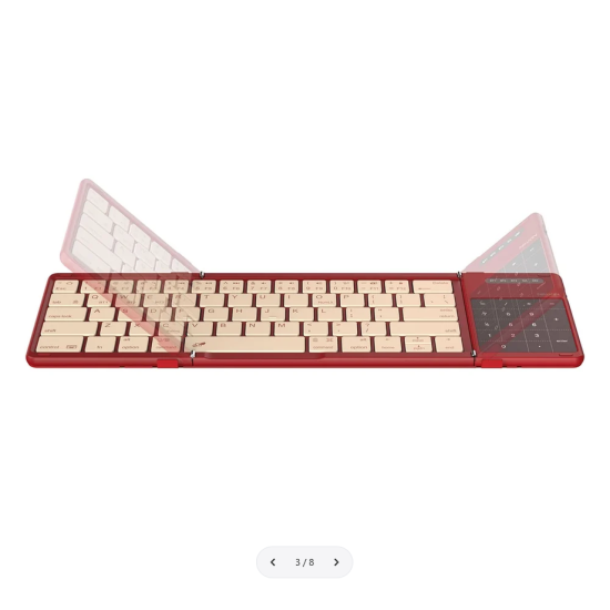 Bluetooth tastatură pliabilă cu touchpad Nillkin Cube Pocket Roșie Bluetooth tastatură pliabilă cu touchpad Nillkin Cube Pocket Roșie