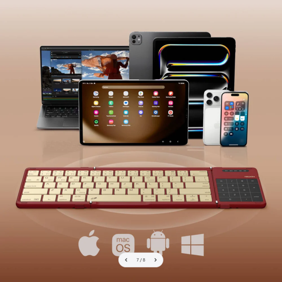 Bluetooth tastatură pliabilă cu touchpad Nillkin Cube Pocket Roșie Bluetooth tastatură pliabilă cu touchpad Nillkin Cube Pocket Roșie