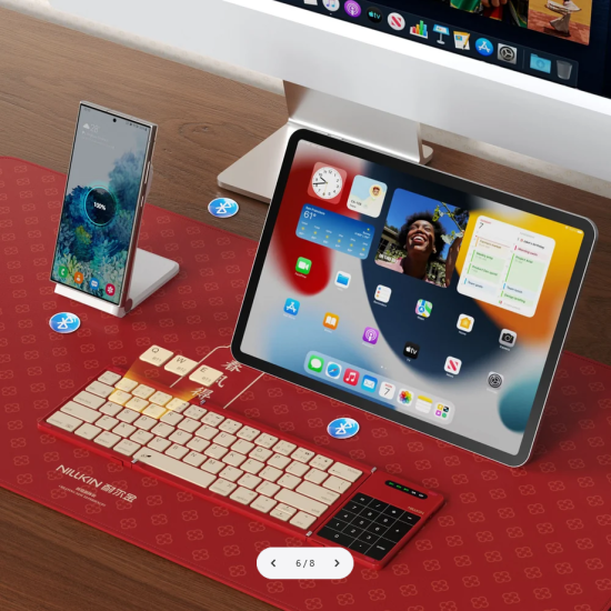 Bluetooth tastatură pliabilă cu touchpad Nillkin Cube Pocket Roșie Bluetooth tastatură pliabilă cu touchpad Nillkin Cube Pocket Roșie
