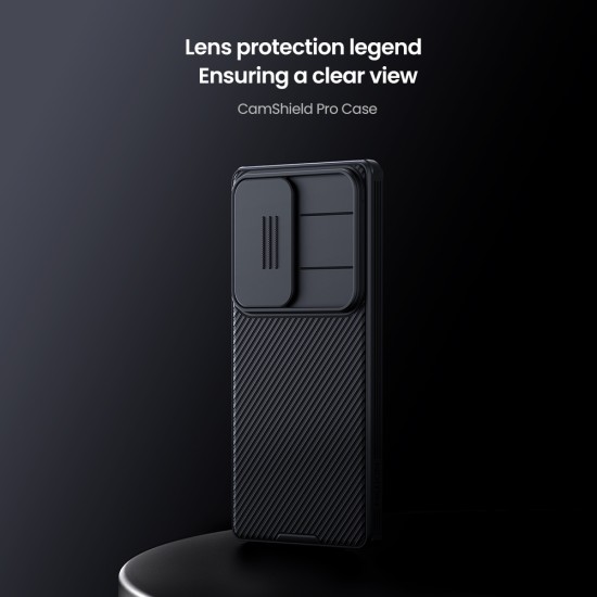 Husa magnetica protectie spate si camera foto neagră pentru Samsung S25 Ultra