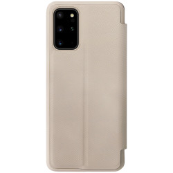 Husa din piele bej de lux Ming cu Samsung Galaxy S20 Plus