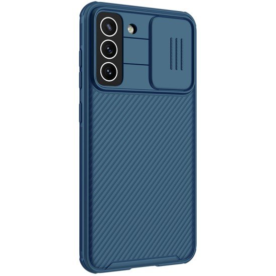 Husa protectie spate si camera foto albastru pentru Samsung Galaxy S21 FE 5G