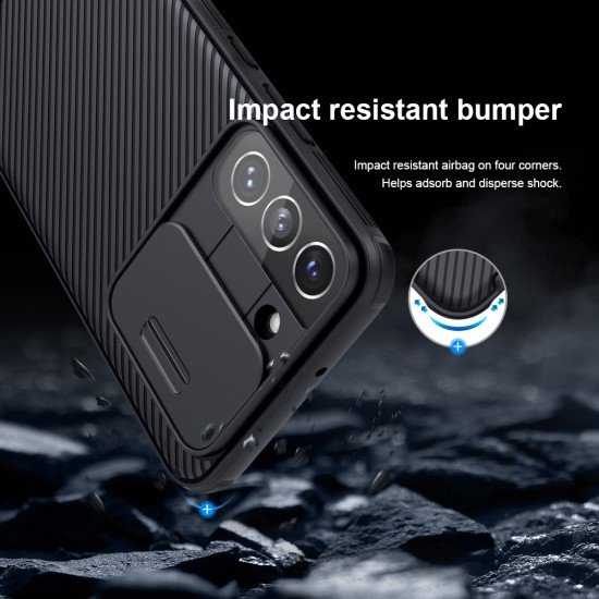 Husa protectie spate si camera foto negru pentru Samsung S22 Plus Albastru