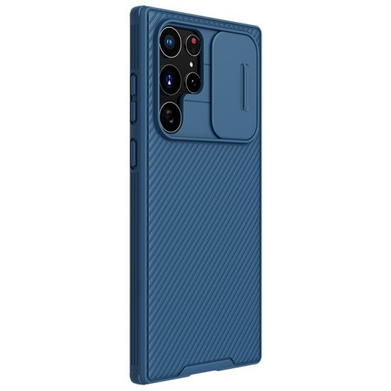 Husa protectie spate si camera foto negru pentru Samsung S22 Ultra Albastru