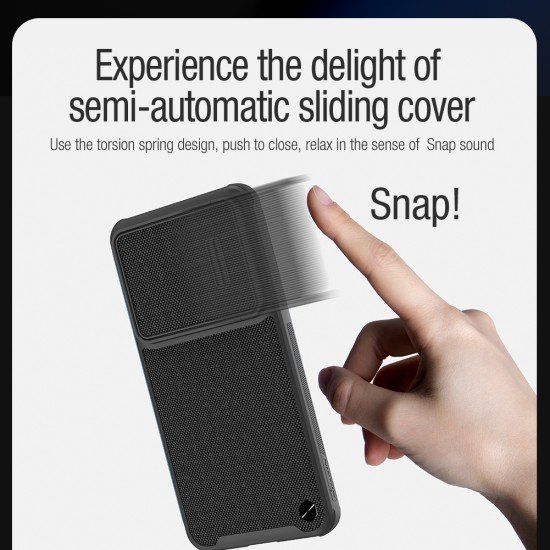 Husa texturată protectie spate si camera foto pentru Samsung S23 negru