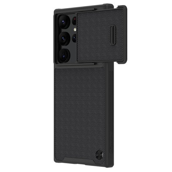 Husa texturată protectie spate si camera foto pentru Samsung S23 Ultra negru