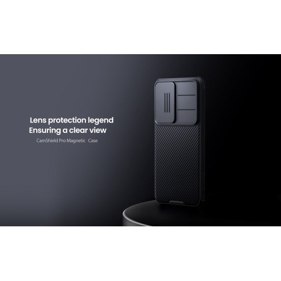 Husa magnetica protectie spate si camera foto neagră pentru Samsung S25 Plus Husa magnetica protectie spate si camera foto neagră pentru Samsung S25 Plus