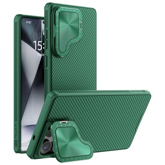 Husa magnetica protectie spate si camera foto verde pentru Samsung S25 Ultra Husa magnetica protectie spate si camera foto verde pentru Samsung S25 Ultra