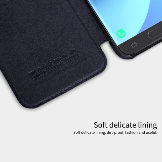 Husa din piele negru de lux QIN cu Samsung Galaxy J7 (2017)