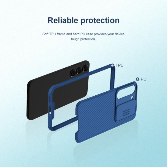 Husa protectie spate si camera foto albastru pentru Samsung Galaxy S23
