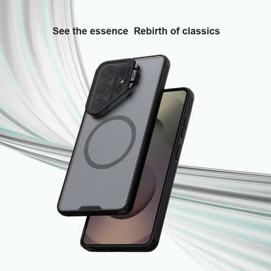 Samsung S26 Ultra husă magnetică CamShield Prop cu spate rigid și protecție pentru cameră, negru transparent Samsung S26 Ultra husă magnetică CamShield Prop cu spate rigid și protecție pentru cameră, negru transparent