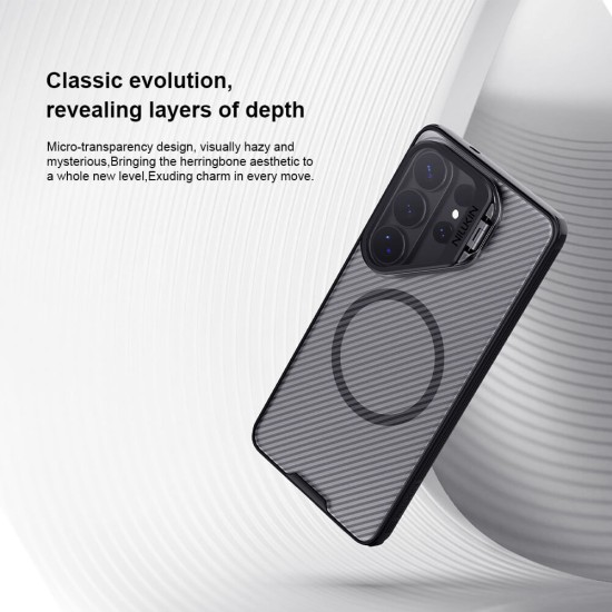 Samsung S26 Ultra husă magnetică CamShield Prop cu spate rigid și protecție pentru cameră, negru transparent Samsung S26 Ultra husă magnetică CamShield Prop cu spate rigid și protecție pentru cameră, negru transparent