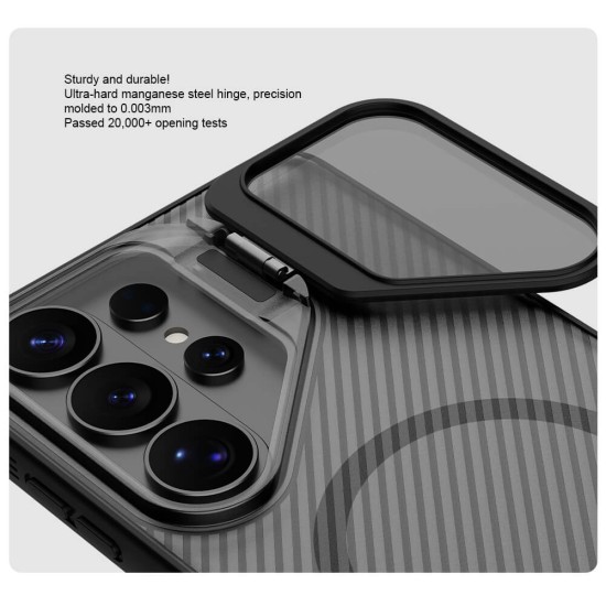 Samsung S26 Ultra husă magnetică CamShield Prop cu spate rigid și protecție pentru cameră, negru transparent Samsung S26 Ultra husă magnetică CamShield Prop cu spate rigid și protecție pentru cameră, negru transparent