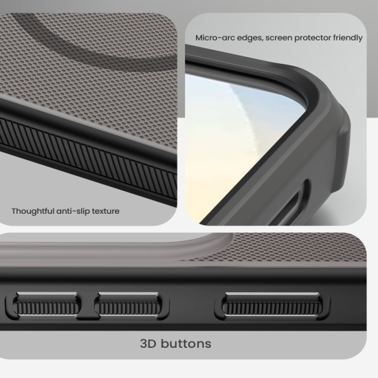 Husa magnetica protectie spate din plastic transparentă neagră pentru Samsung S26
