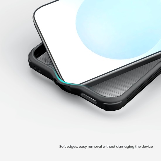 Husa magnetica protectie spate din plastic transparentă neagră pentru Samsung S26