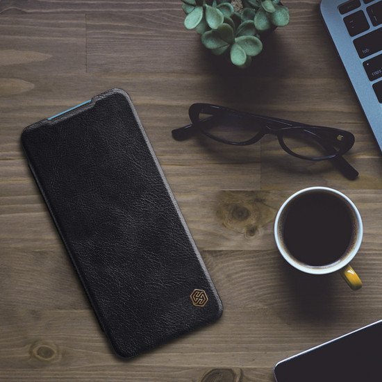 Husa din piele negru de lux QIN cu Mi 10 Lite Husa din piele negru de lux QIN cu Mi 10 Lite
