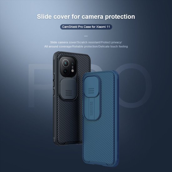 Husa protectie spate si camera foto albastru pentru Mi 11