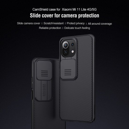 Husa protectie spate si camera foto albastru pentru Mi 11 Lite