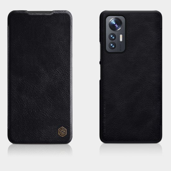 Husa din piele negru de lux QIN cu Mi 12 Lite Husa din piele negru de lux QIN cu Mi 12 Lite