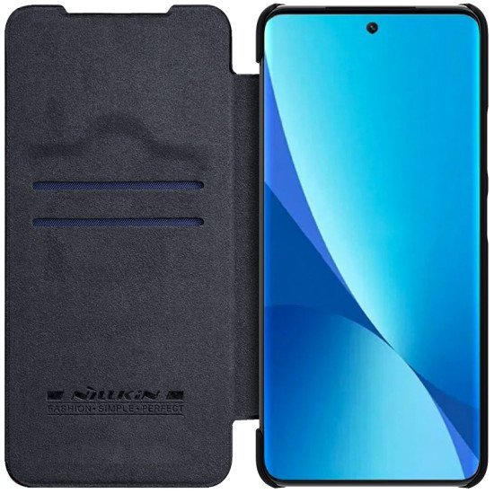 Husa din piele negru de lux QIN cu Mi 12 Lite Husa din piele negru de lux QIN cu Mi 12 Lite