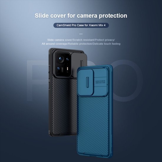 Husa protectie spate si camera foto albastru pentru Mi Mix 4