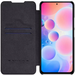 Husa din piele negru de lux QIN cu Poco F3 / Mi 11i Husa din piele negru de lux QIN cu Poco F3 / Mi 11i