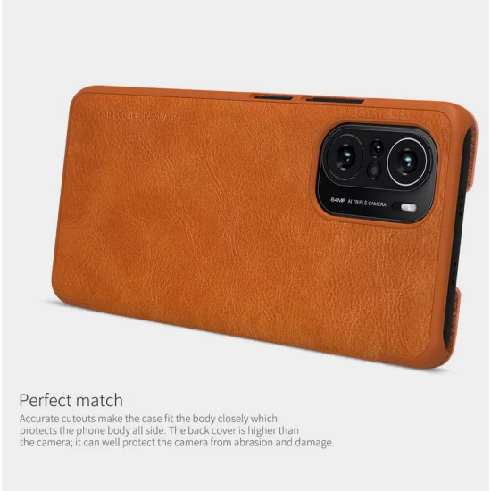 Husa din piele negru de lux QIN cu Poco F3 / Mi 11i Husa din piele negru de lux QIN cu Poco F3 / Mi 11i