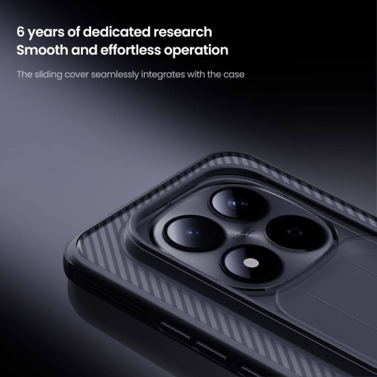 Husa protectie spate si camera foto transparentă neagră pentru Redmi Note 15 Pro 5G