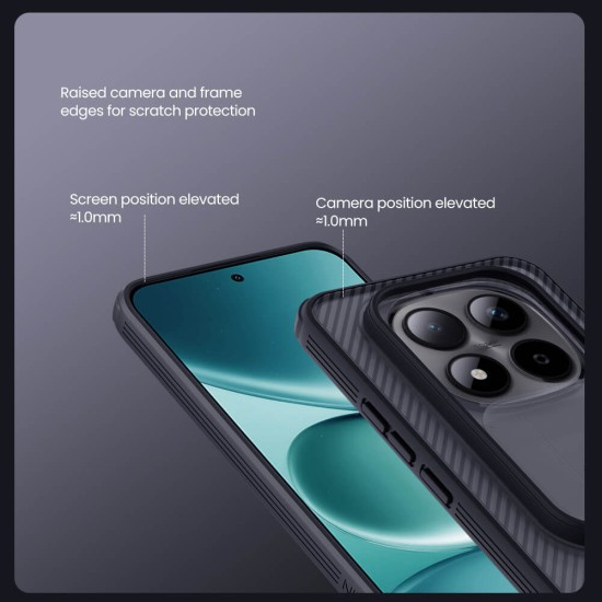 Husa protectie spate si camera foto transparentă neagră pentru Redmi Note 15 Pro 5G