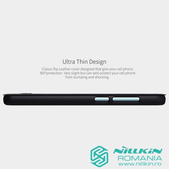 Husa din piele negru de lux QIN cu Redmi Note 9