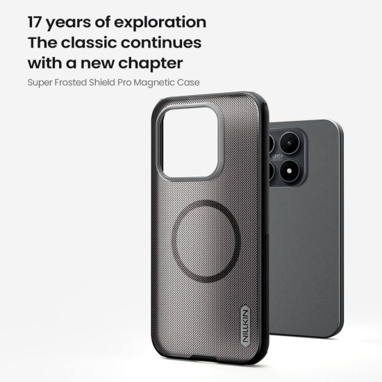 Husa protectie magnetică spate din plastic transparentă neagră pentru Xiaomi 17