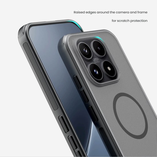 Husa protectie magnetică spate din plastic transparentă neagră pentru Xiaomi 17