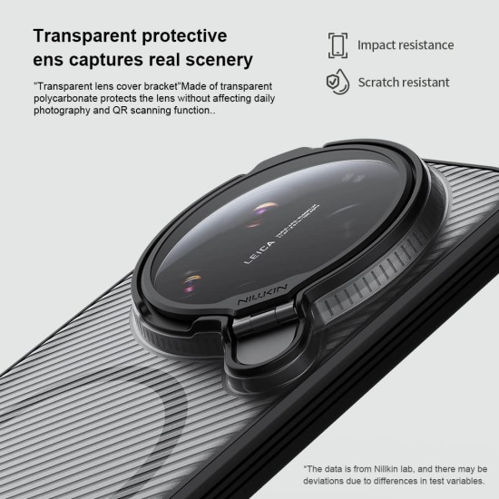 Xiaomi 17 Ultra husă magnetică CamShield Prop cu spate rigid și protecție pentru cameră, negru transparent